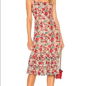 Lovers + Friends Under the Stars Midi Floral embroidered Dress NWOT
